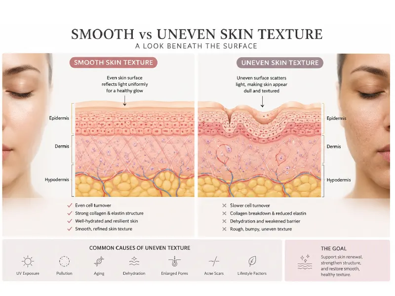 comparing-smooth-vs-uneven-skin-texture